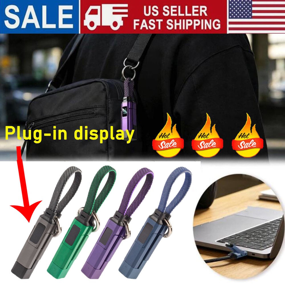 USB-C Keychain Charging Cable 4-in-1 Digital Display 65W for USB-A USB-C Phones