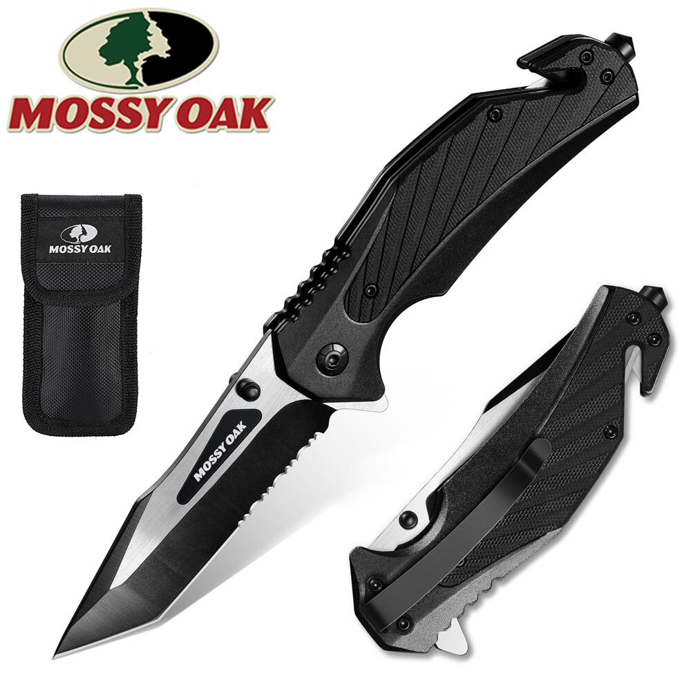Mossy Oak Folding Pocket Knife 4.75" Tactical Knife Aluminium Alloy & G10 Handle