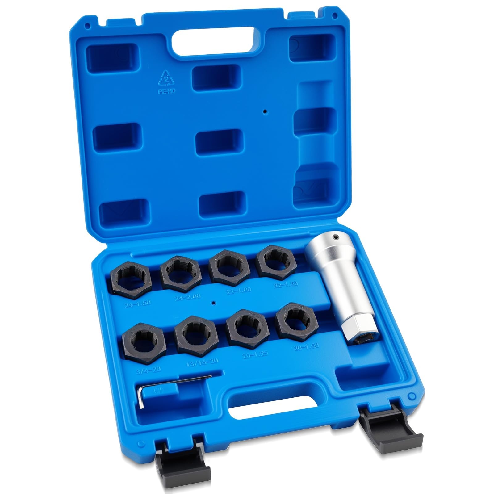 Marvelity 10-Piece Axle Spindle Thread Chaser Set - Includes 8 Dies &...