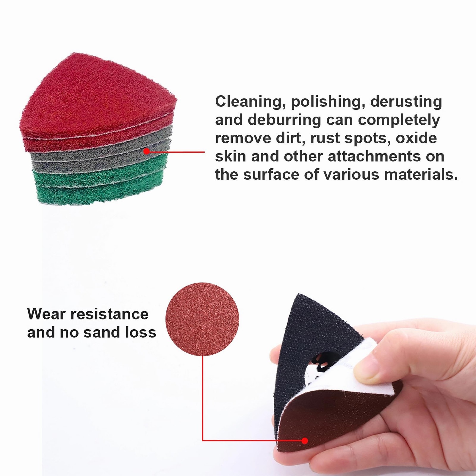 133PCS Oscillating Tool Sanding Pads Kit,125 Sandpaper, 2 Triangular Sanding ...