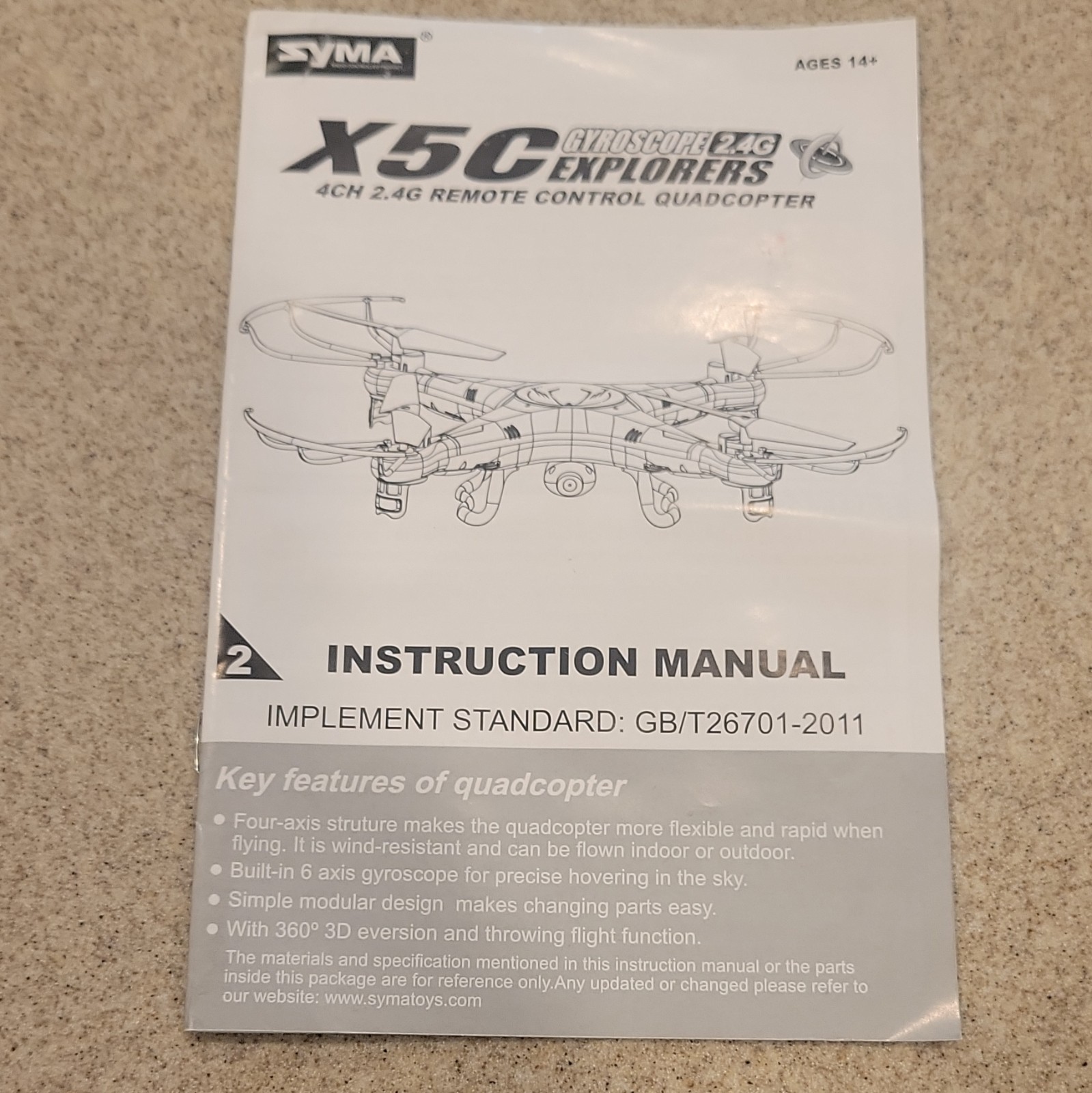 Syma X5C Explorers 2.4GHz RTR Quadcopter 360° 3D Eversion White 165ft