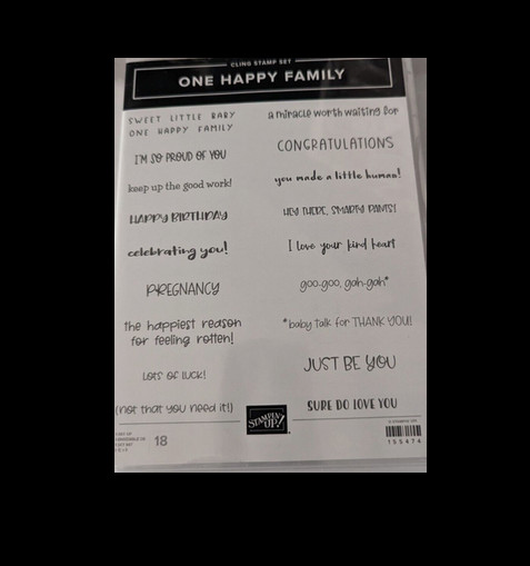 Stampin' Up! One Happy Family Cling Mount Stamps Set NEW