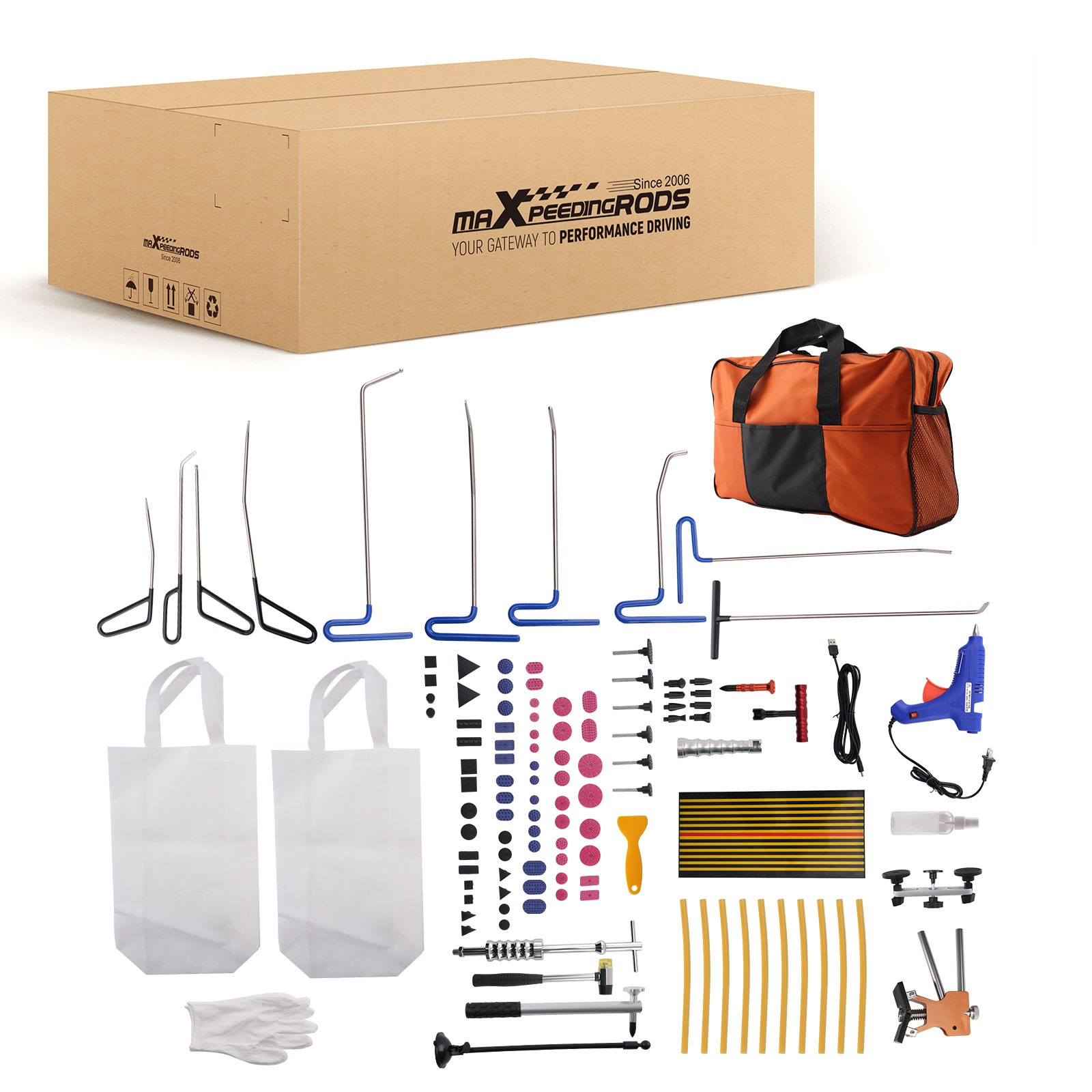 89pcs Dent Repair Set Paintless Removal Bridge Puller Rods LED Board