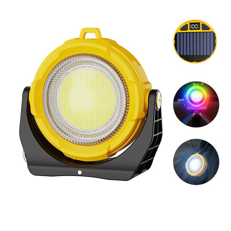 Portable LED Solar Work Light USB Rechargeable Emergency Worklight Security Lamp