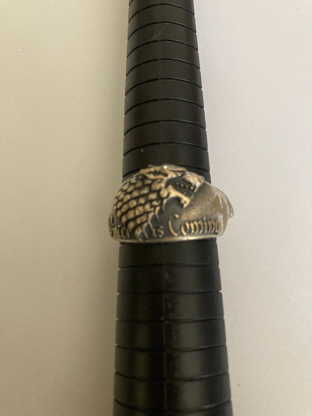 Handcrafted  “GOT”Direwolf Ring - "Winter Is Coming" Size 11