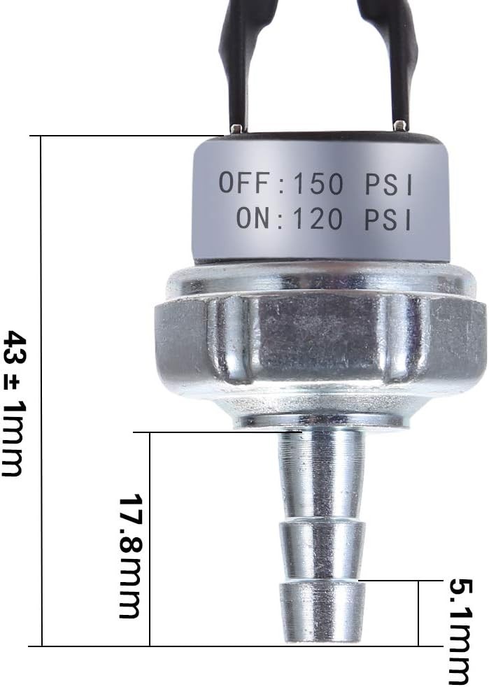Air Pressure Switch 150 PSI 120 ['silver']