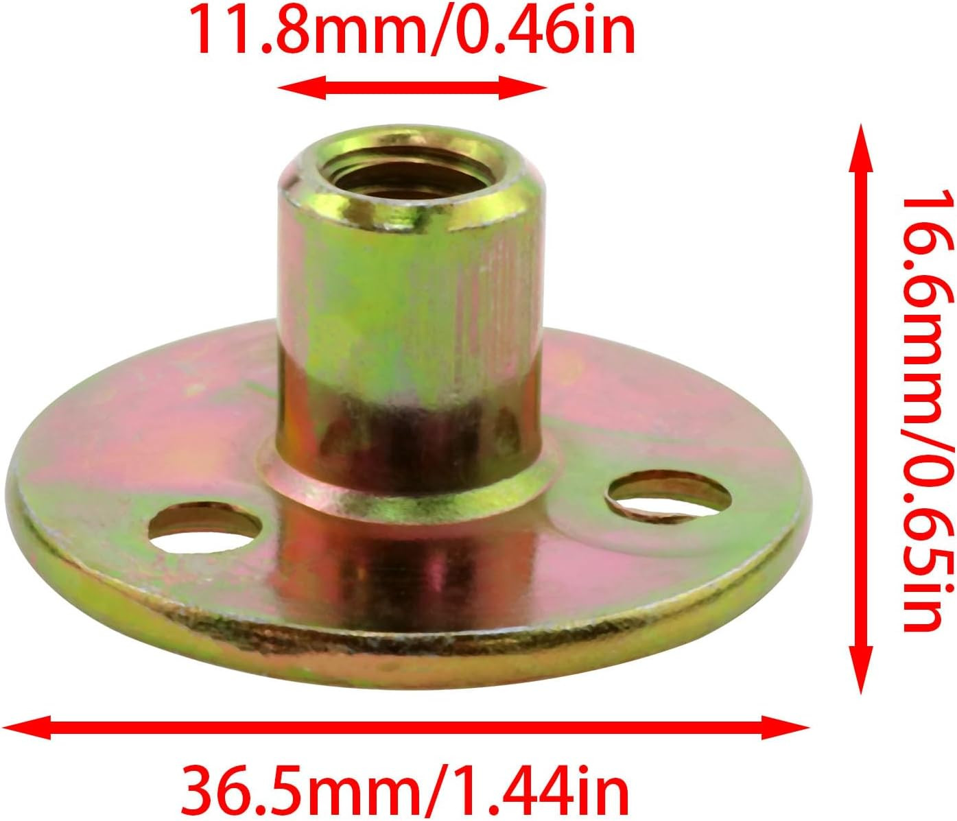 5/16 Furniture Leg Mounting Plates Three-Hole Cylindrical Plate Nuts Ideal for F
