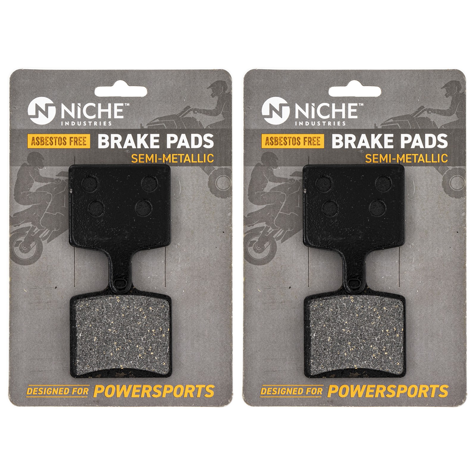 NICHE Brake Pad Set Yamaha Sidewinder LTX MTX SR Viper Rear Semi-Metallic 2 Pack