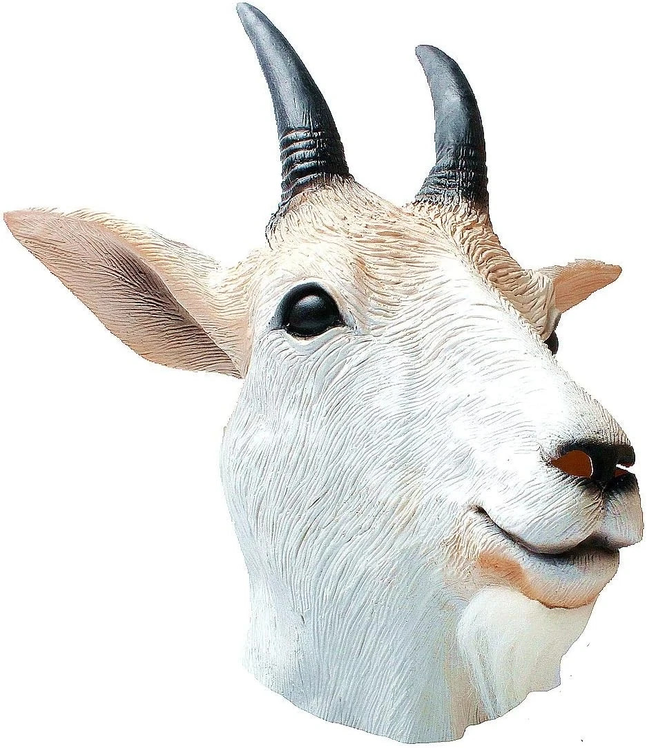 Goat Mask-Goat Antelope Animal Head Mask Novelty Halloween Costume Party Latex A