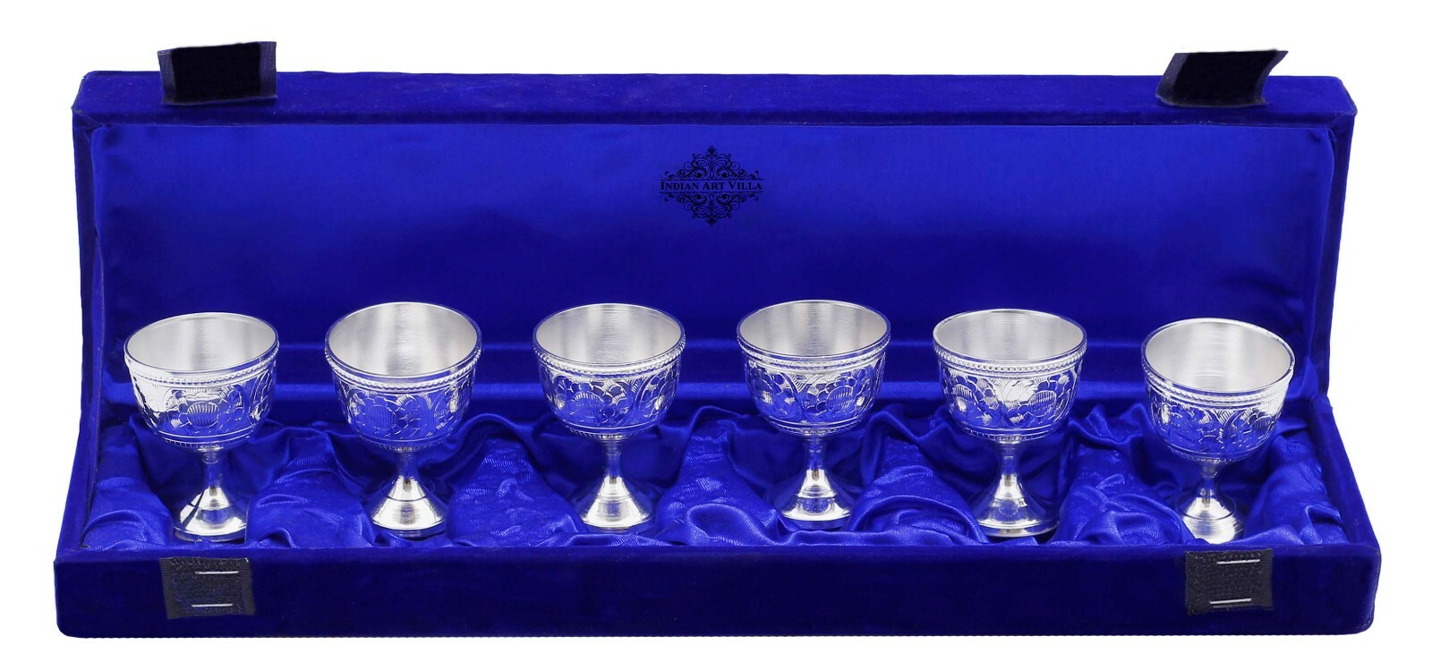 Set of 6 Silver Plated Shot Glasses | Barware - 6 BEST GIFT PACK