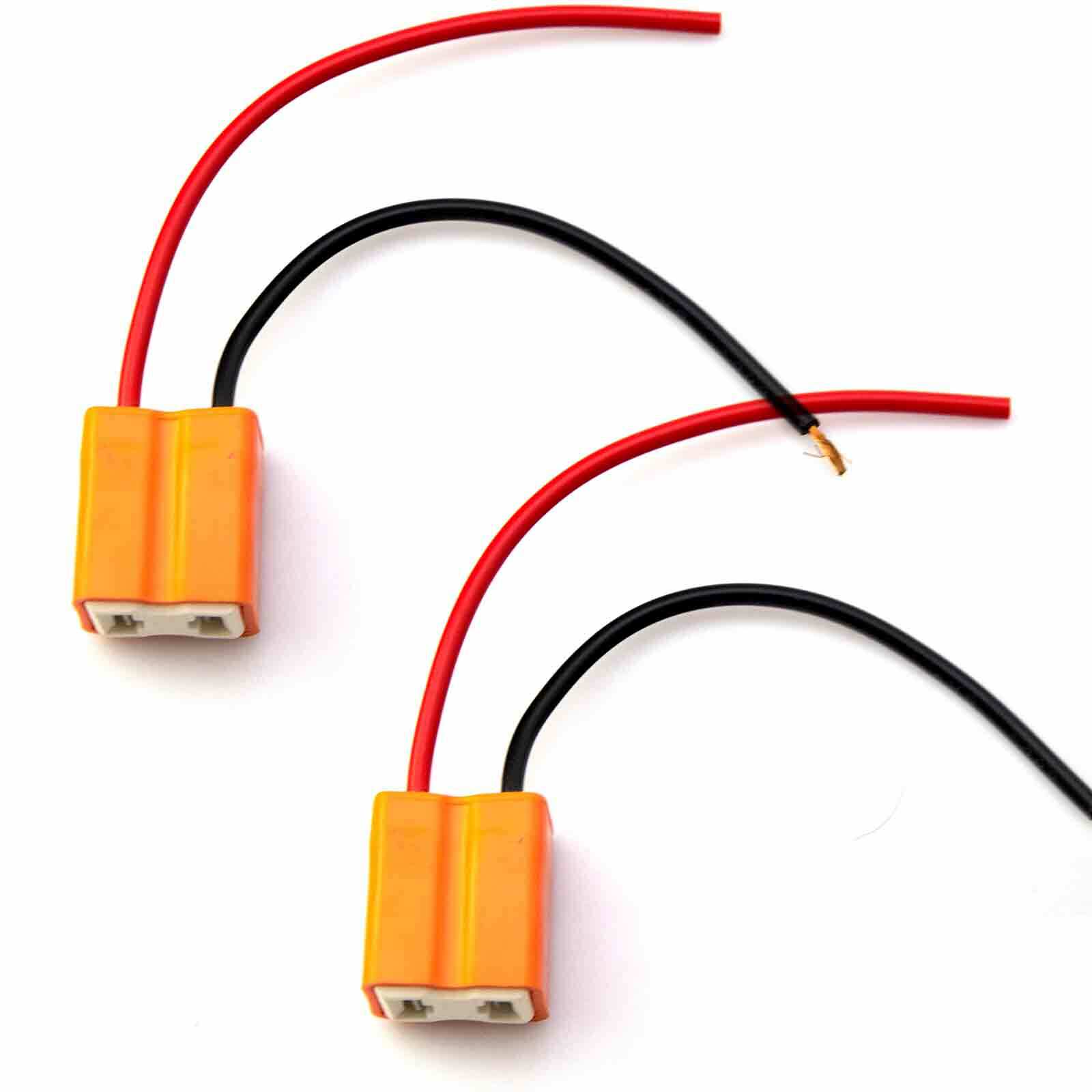 2pcs H7 Extension Wire Harness LED Bulbs Lights Female Socket Adapters