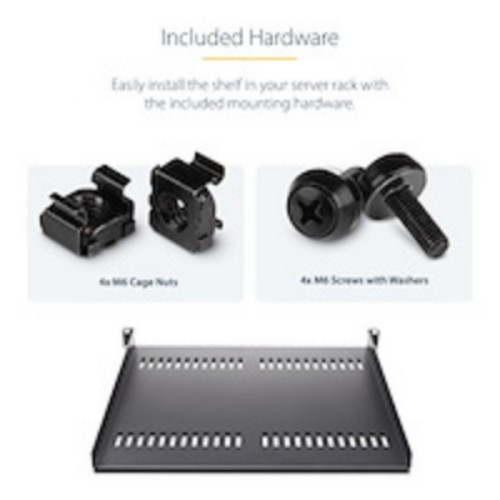 StarTech.com 1U 19in Adjustable Vented Rack Mount Shelf - Heavy Duty Fixed