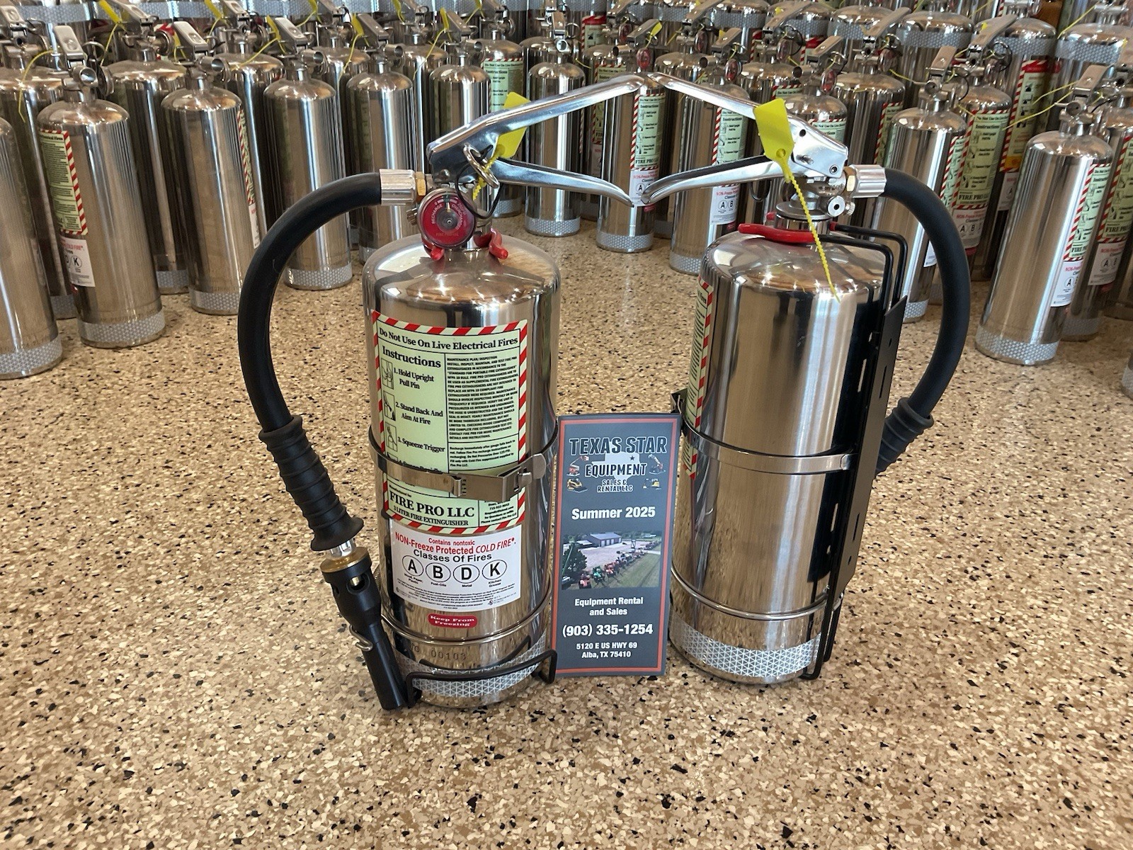 FIREPRO FIRE EXTINGUISHER Filled Stainless Steel EASILY REFILLABLE