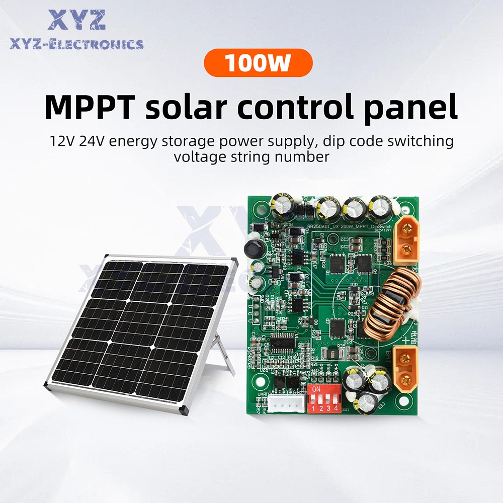 100W MPPT Smart Solar Controller DIP Switch for 12V 24V Energy Storage Systems
