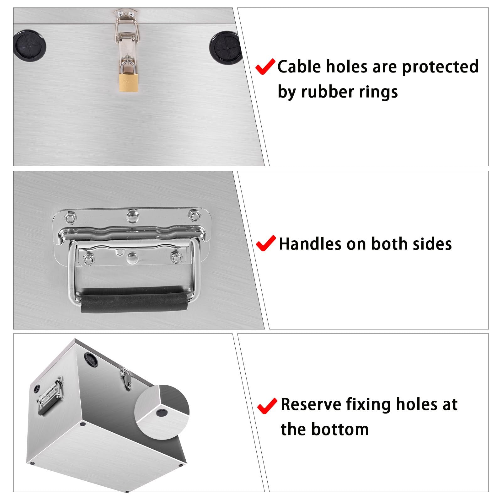 12V Car/RV/Marine Battery Box, Assemble Stainless Steel Battery Relocation Ki...