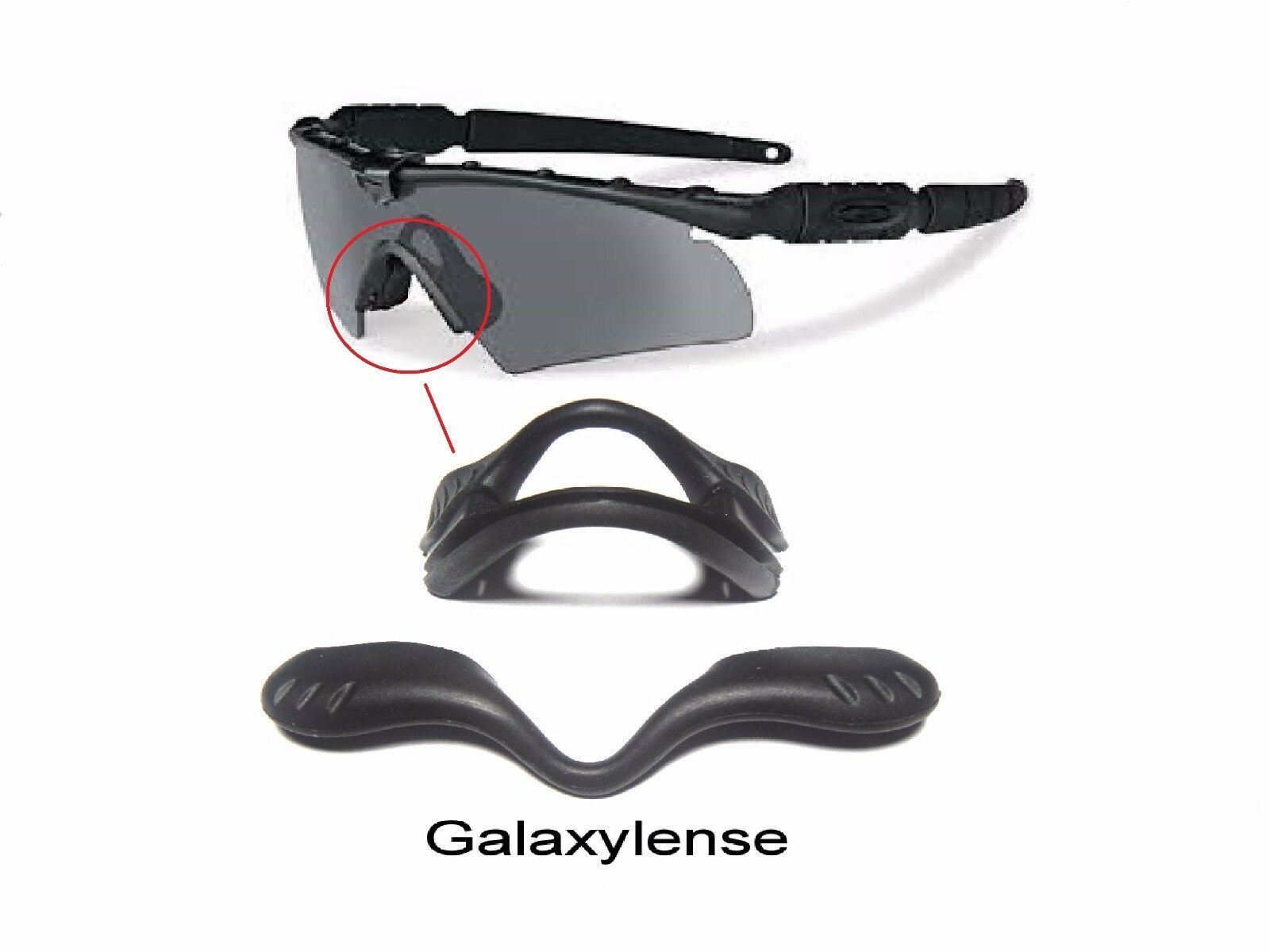 Galaxy Nose Pads Rubber Kits For Oakley Si Ballistic M Frame 2.0 Z87 Black