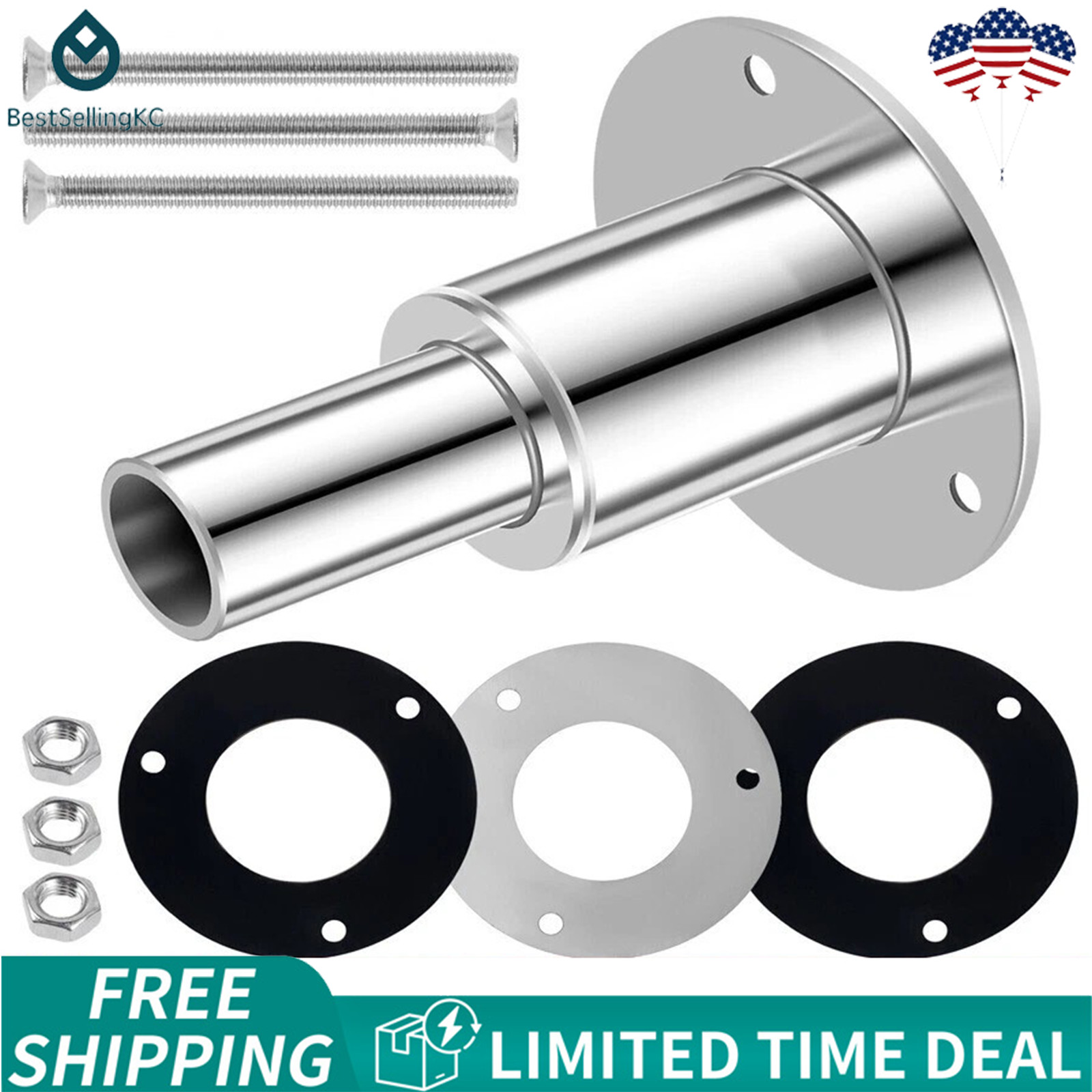 316 Stainless Steel Thru Hull Exhaust Pipe Fitting 24mm for Diesel Heater