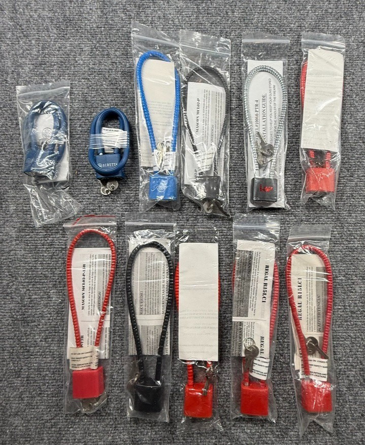 Lot of 11 NEW Cable Gun Locks Project Child Safe Firearm Padlocks HK Himber ..