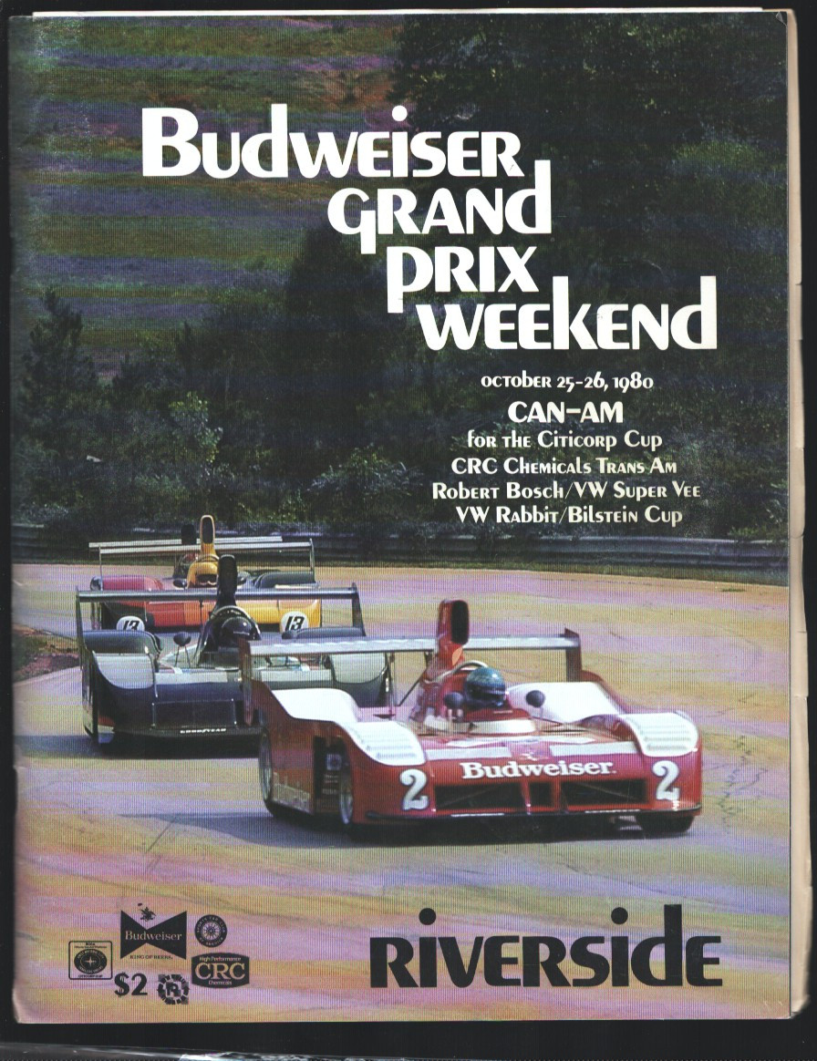 Scan of line up sheet for Budweiser Grand Prix Weekend 1980