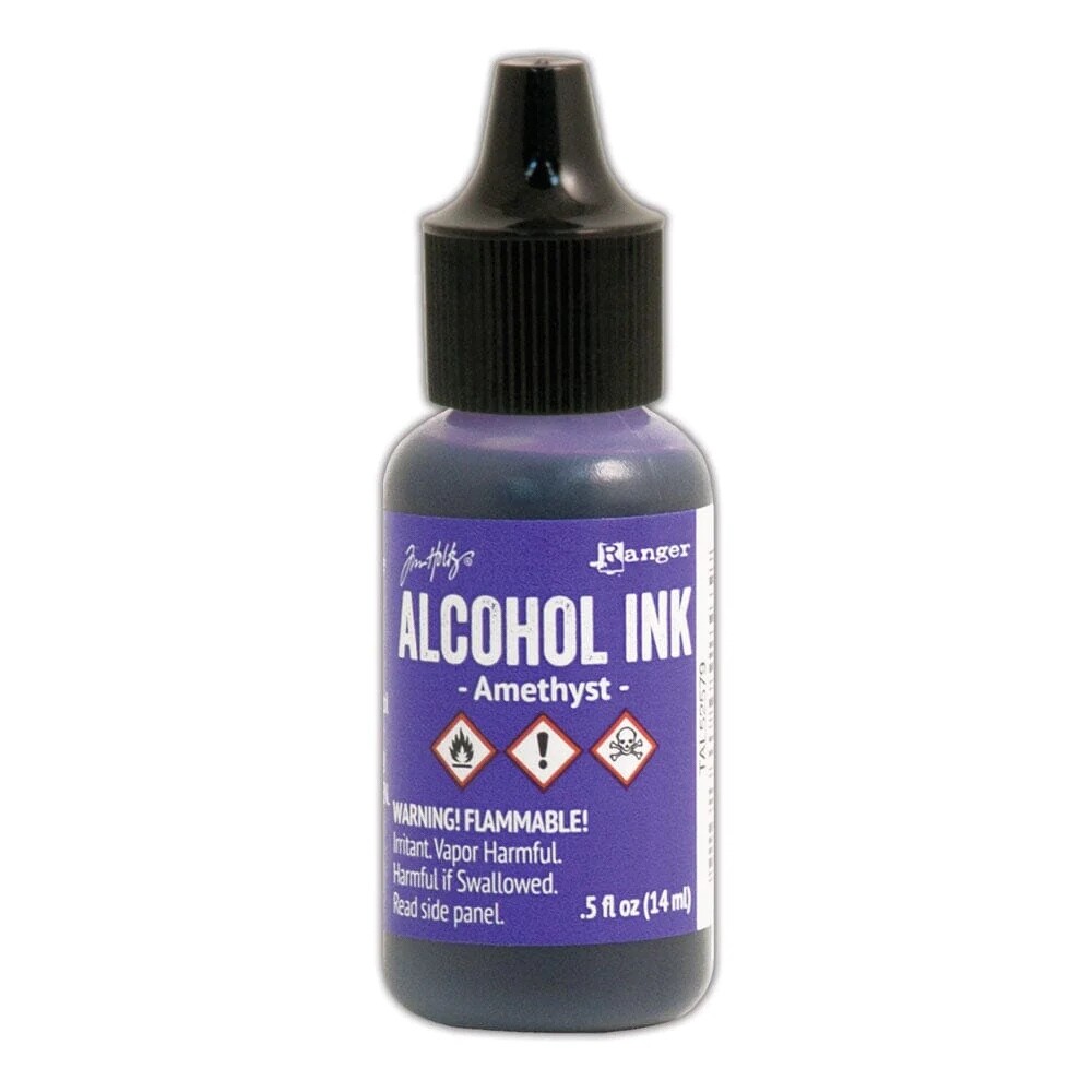 Ranger, Tim Holtz, Alcohol Ink, Amethyst Alcohol Ink .5 fl oz, Purple Ink