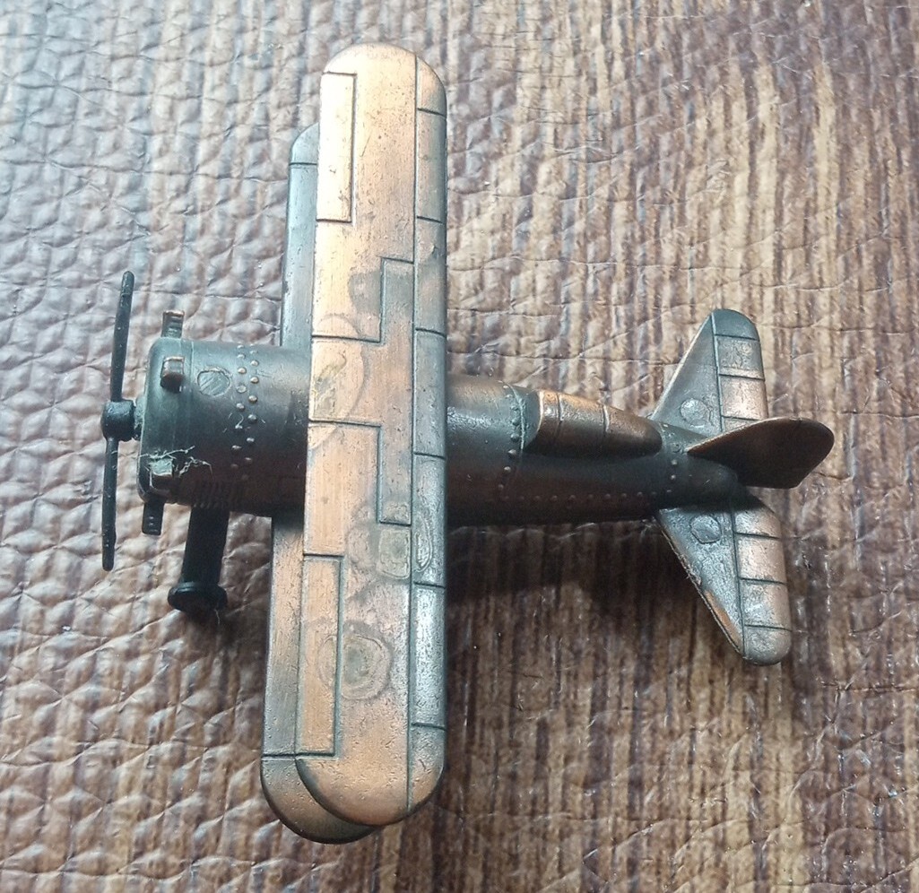 Vintage Miniature Bi-Plane Die Cast Pencil Sharpener