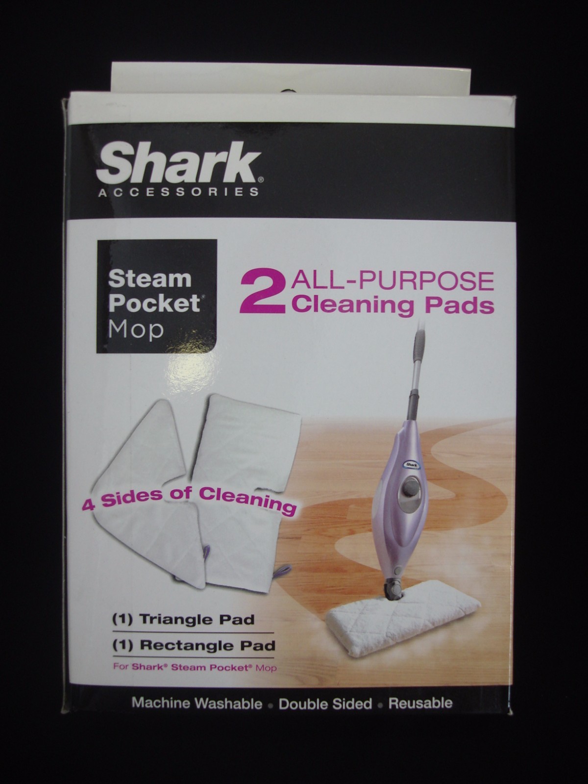 2 Shark Steam Pocket Mop All-Purpose Cleaning Pads (1 Rectangle & 1 Triangle)