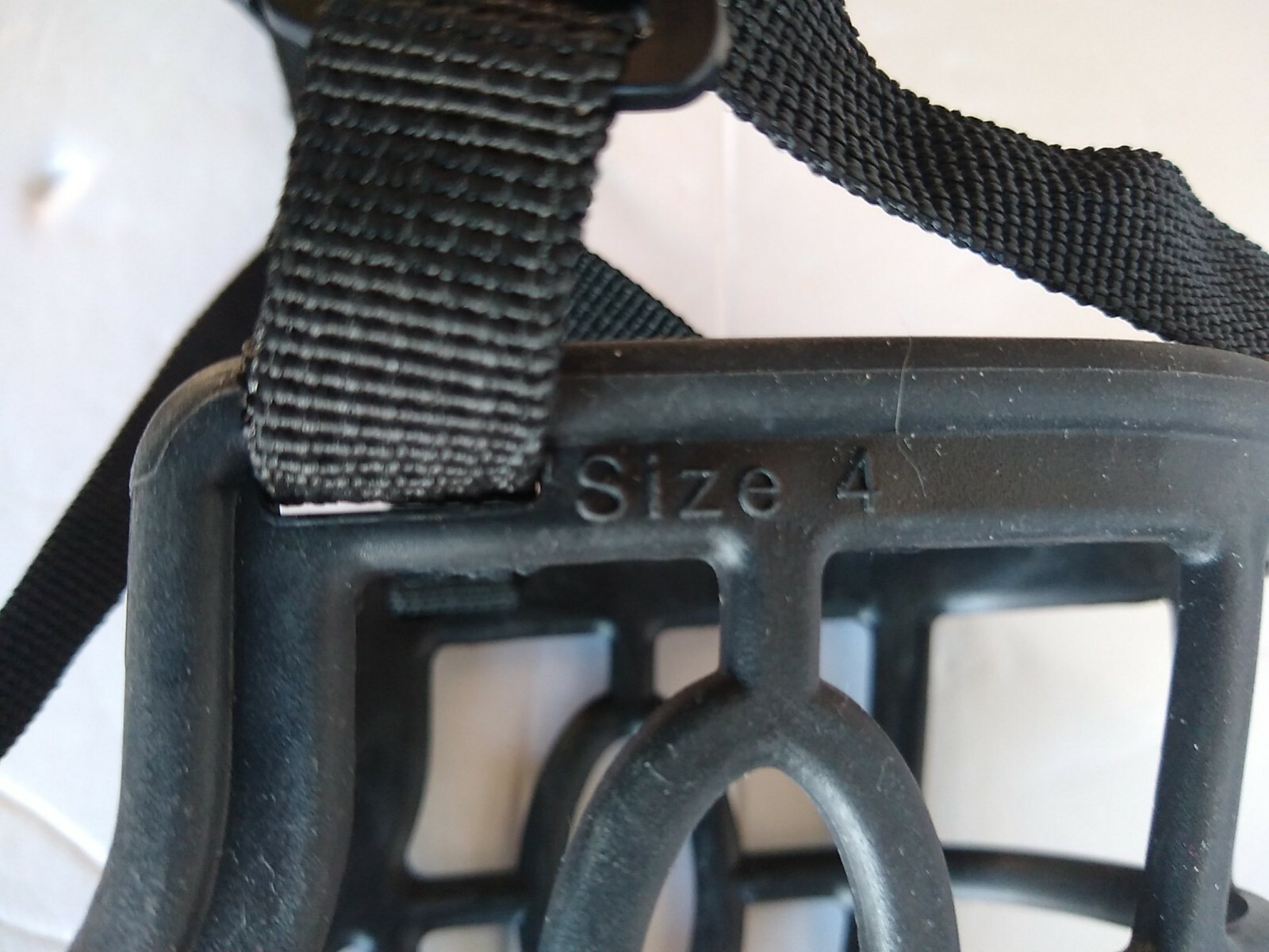 Rubber Dog Muzzle Black Size 4 Adjustable Strap