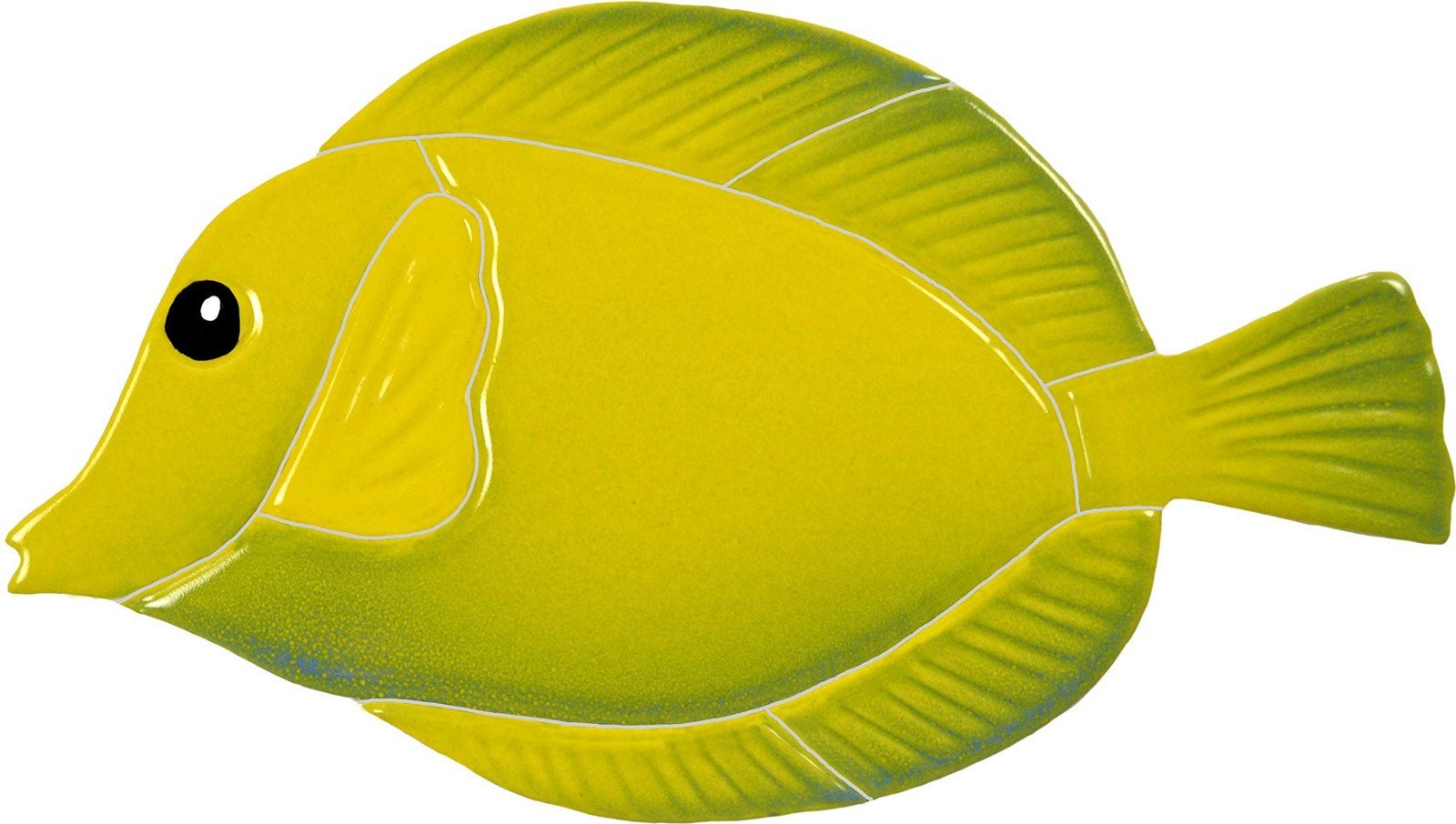 Artistry in Mosaics Tang Fish Ceramic Swimming Pool Mosaic (4" x 7", Yellow)