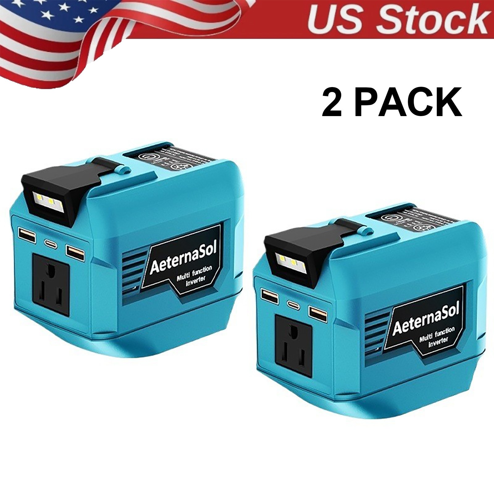 2-Pack 220W-250W Power Inverter for Makita 18V Battery AC Outlet USB-C PD3.0