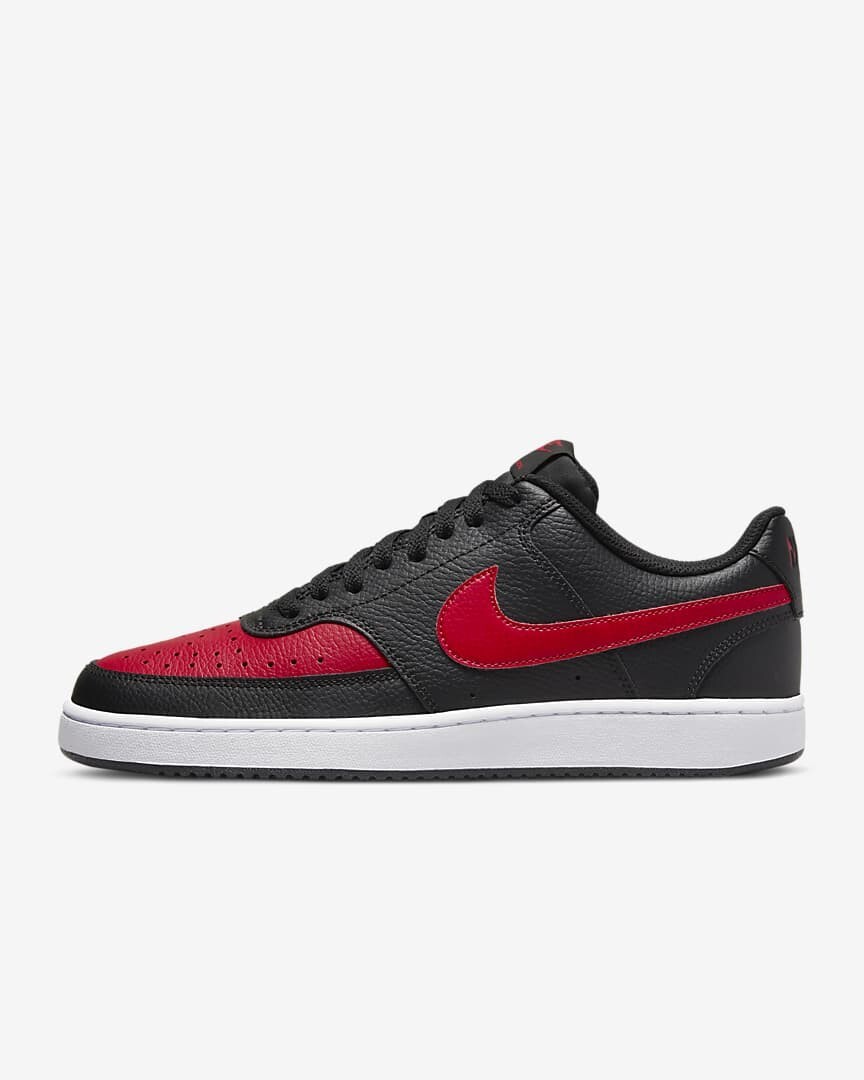 Nike Men Bred Black Low Fire Red leather Free shipping size 10.5 fast delivery