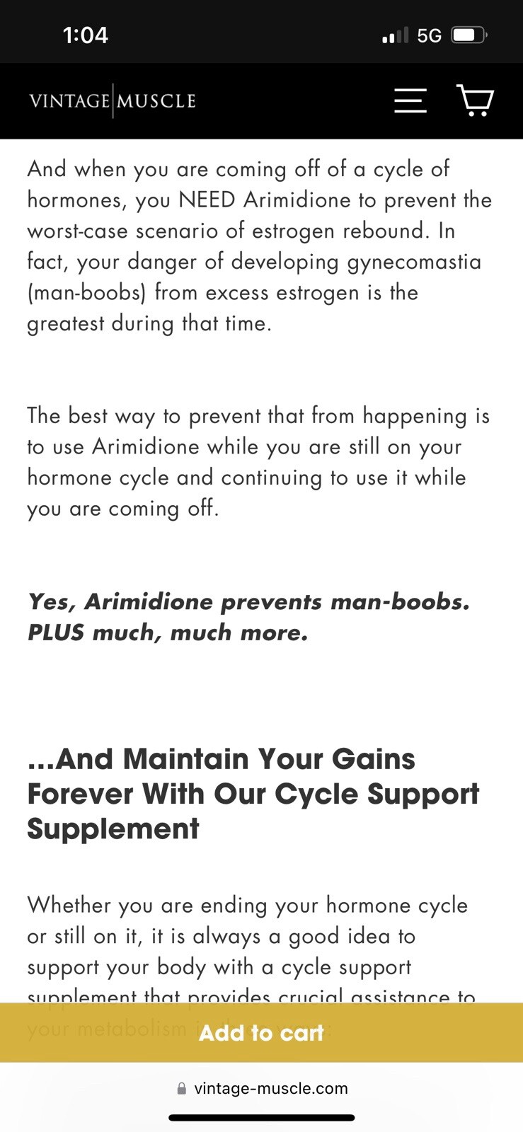 Post CycleTherapy Vial 🧪 Test Optimizer Aromatase Inhibitor By Vintage Muscle💪