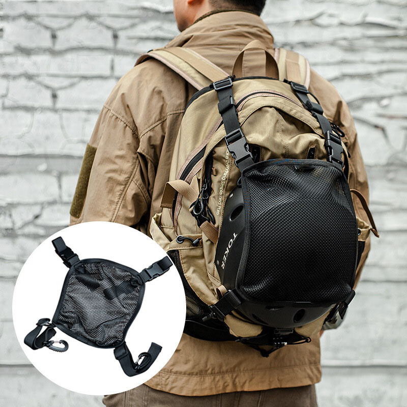 Tactical Helmet Bag Multi-Purpose Molle Storage Carrying Pouch Net Pocket