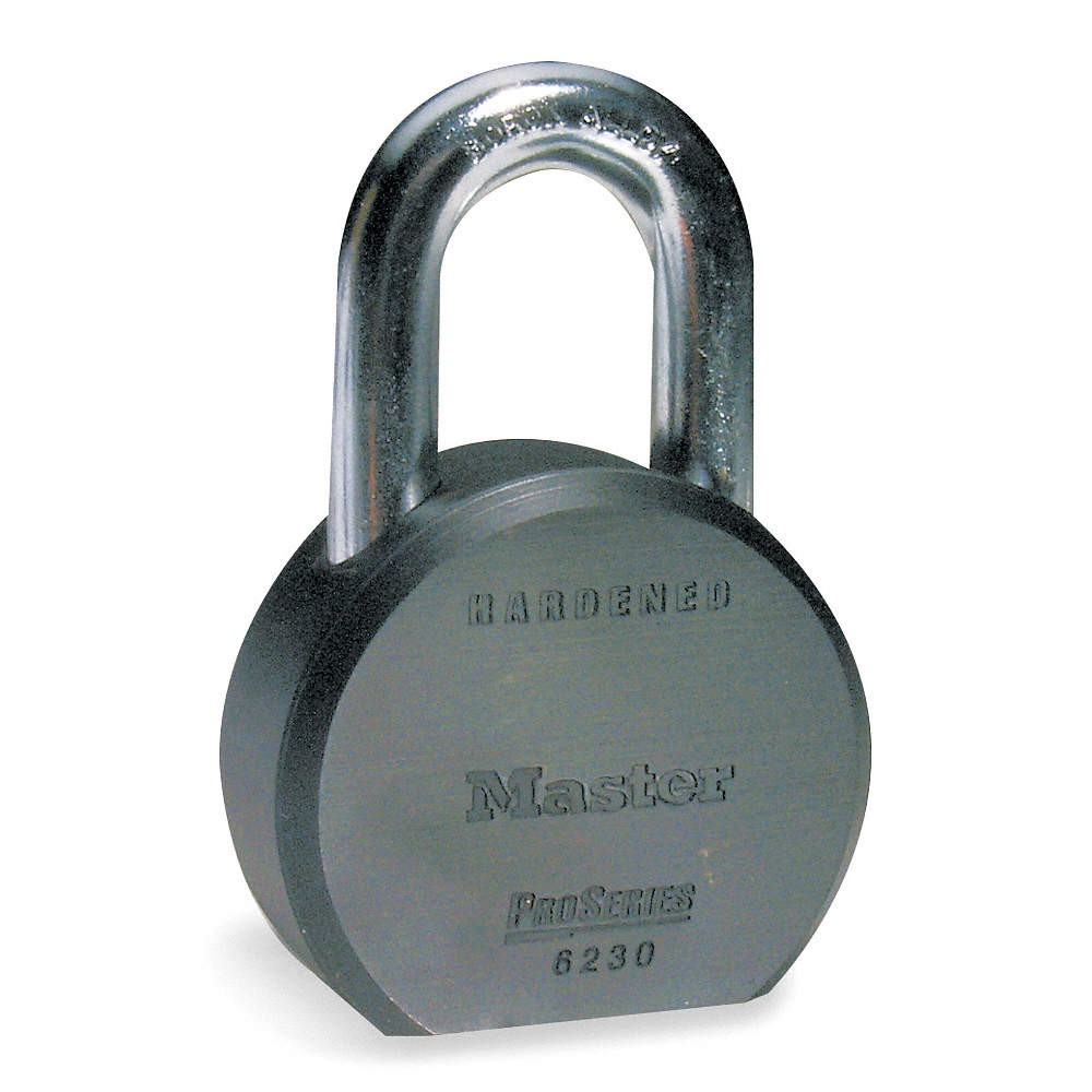 MASTER LOCK 6230N Keyed Padlock, 7/8 in,Round,Silver 4EZJ1