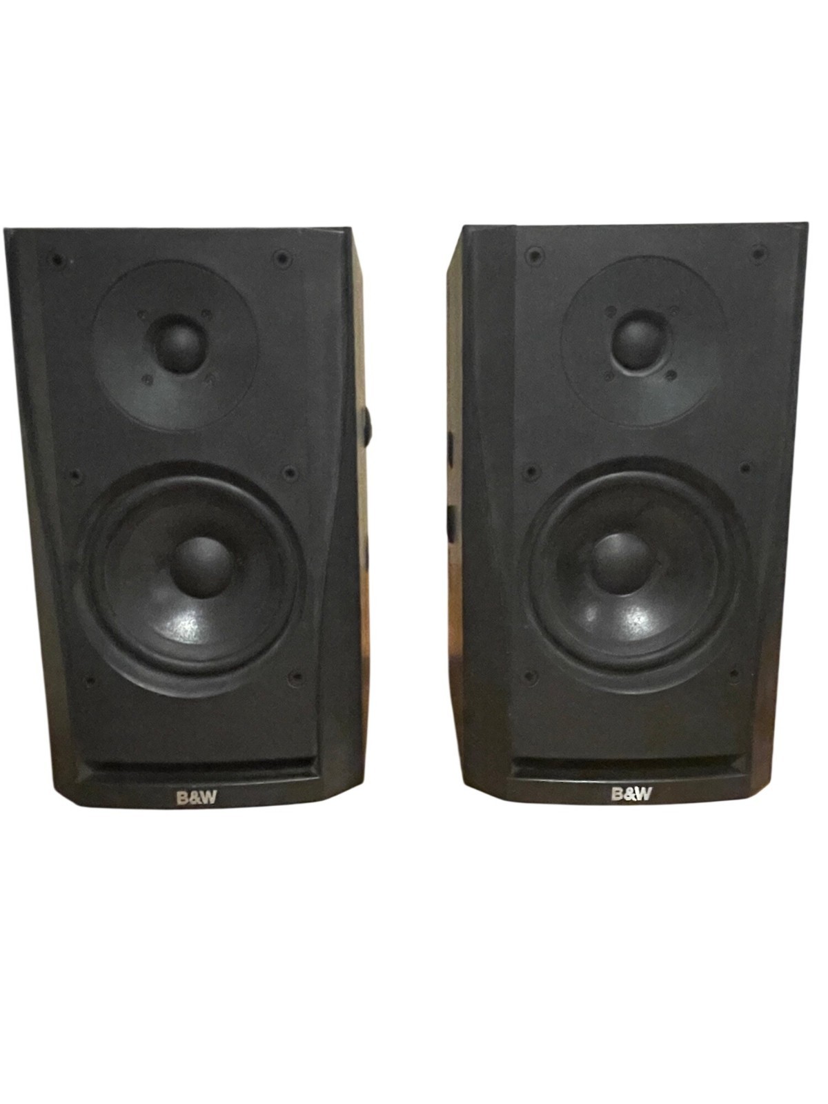 B&W DM302 Bookshelf Monitors Pair Black High-Quality  - No Receiver, Untested