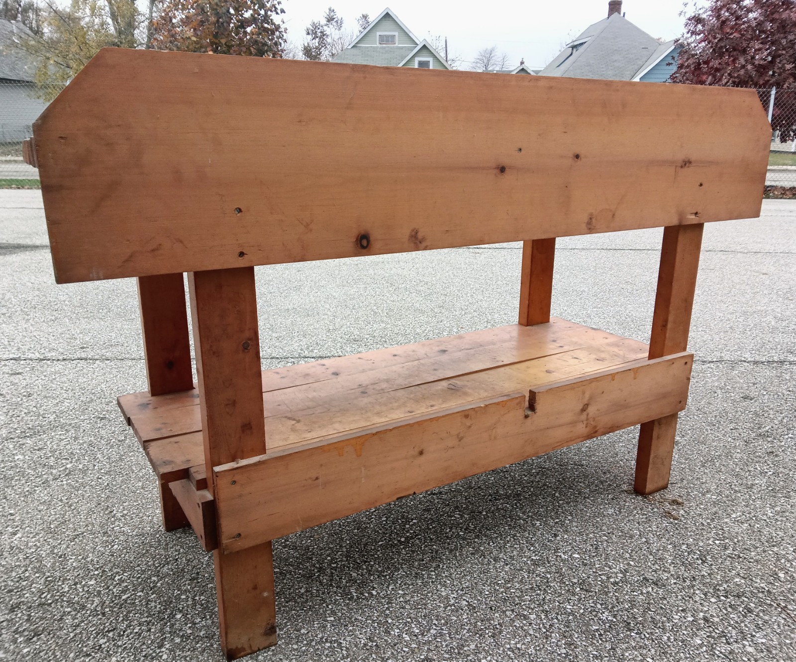 Handsome Vintage Workbench with Drawer - 5 feet long - All solid wood!