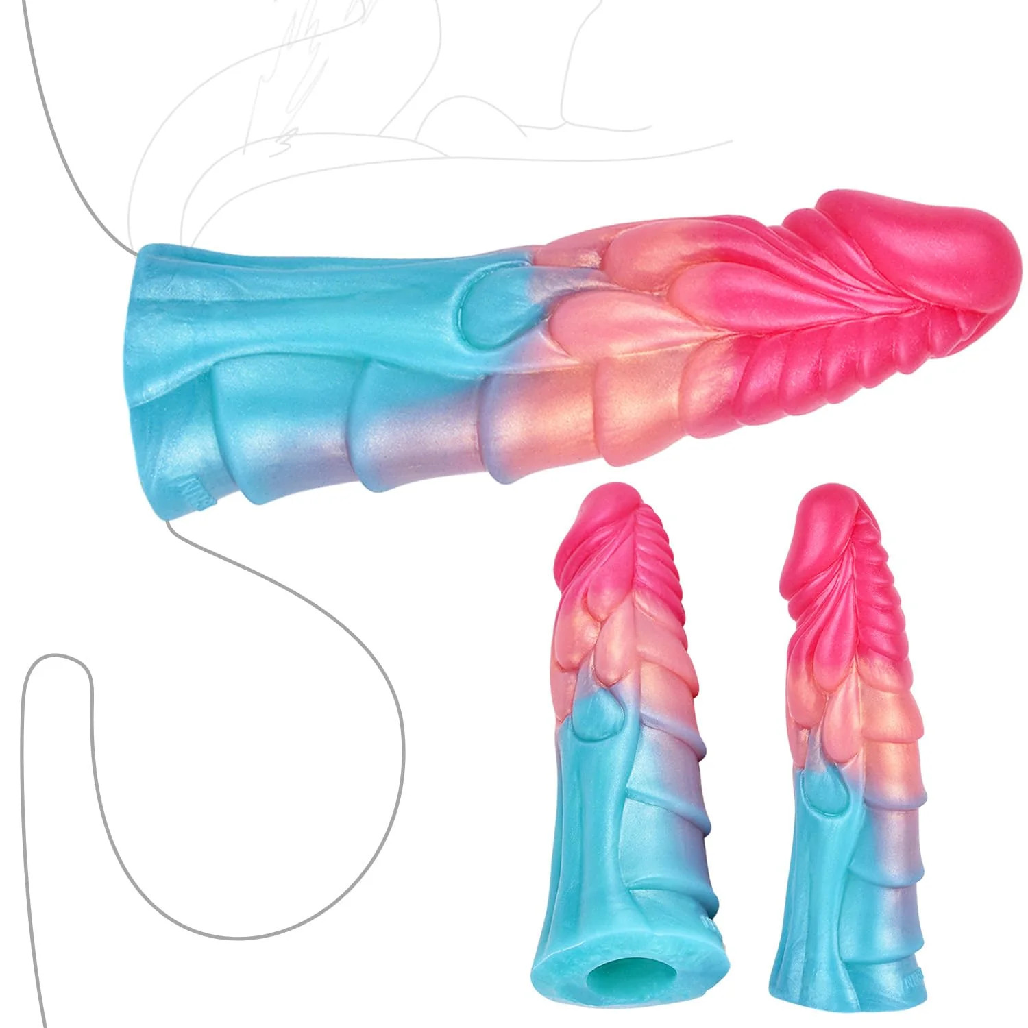 Dragon Penis Sleeve Cock Sleeve Sex Toy for Men, 8 Inch Monster Huge Thick Dildo
