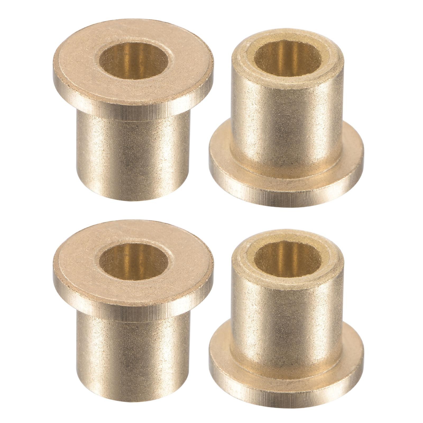 4pcs Flange Sleeve Bearings 6x10x12mm Sintered Bronze Self-Lubricating Bushing