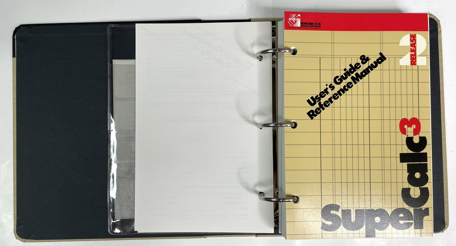 SORCIM SuperCalc3 DOS 1984-1985 Release 2 Guide Manual Binder *MISSING FLOPPIES*