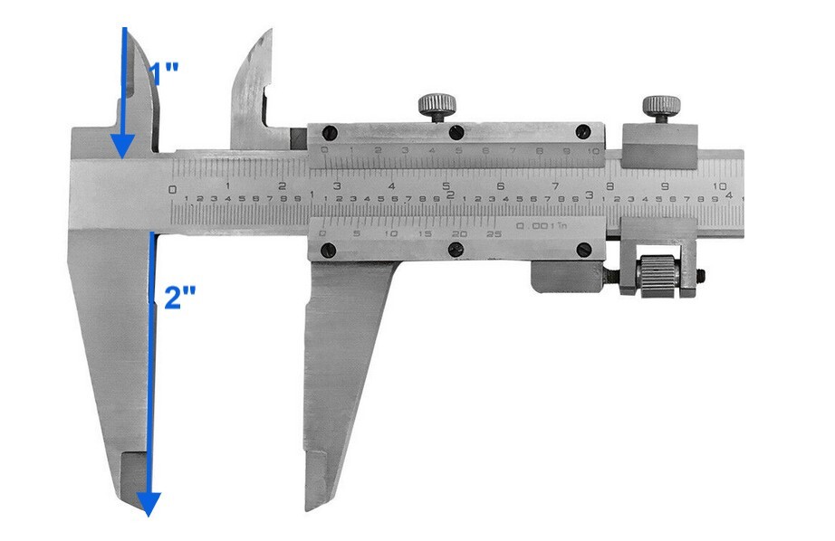 Vernier Caliper Stainless Steel 8"/200mm Range .001'' Grad Dial Caliper
