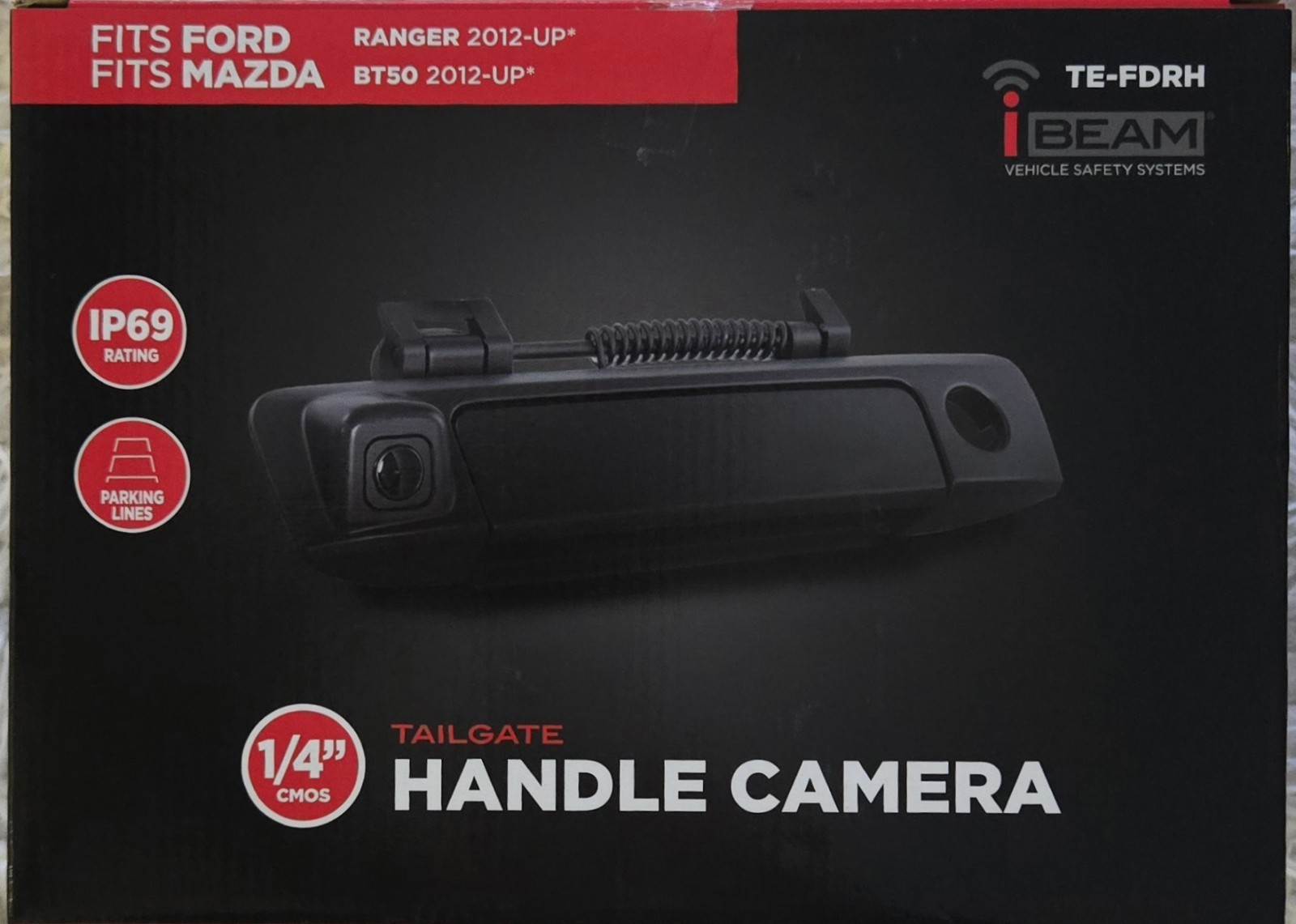 Black Tailgate Handle with Backup Camera for Ford Ranger / Mazda BT50 2012-2020