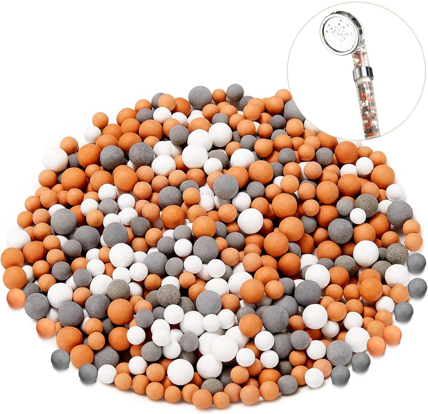 Replacement Shower Filter Beads Anion Mineral Balls Diameter 5 - 6,7 - 8 mm