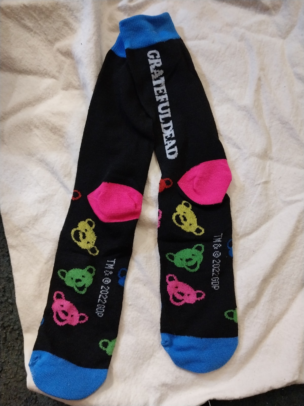 GRATEFUL DEAD Rock & Roll Band PAIR OF SOCKS Deadhead Teddy Music Classic NEW TV