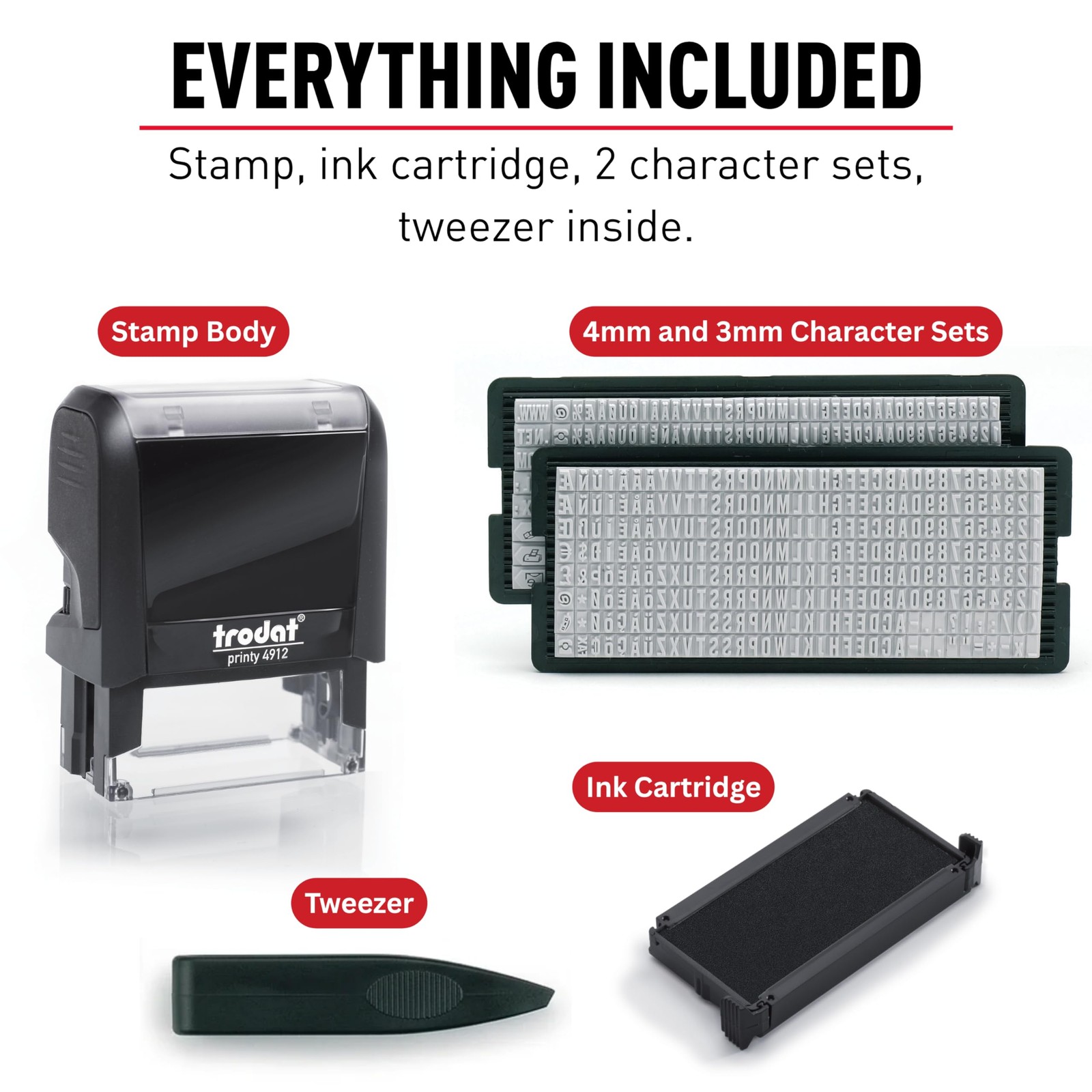 4912 Self Inking DIY 4 line Custom Rubber Stamp Kit Personalized for Name