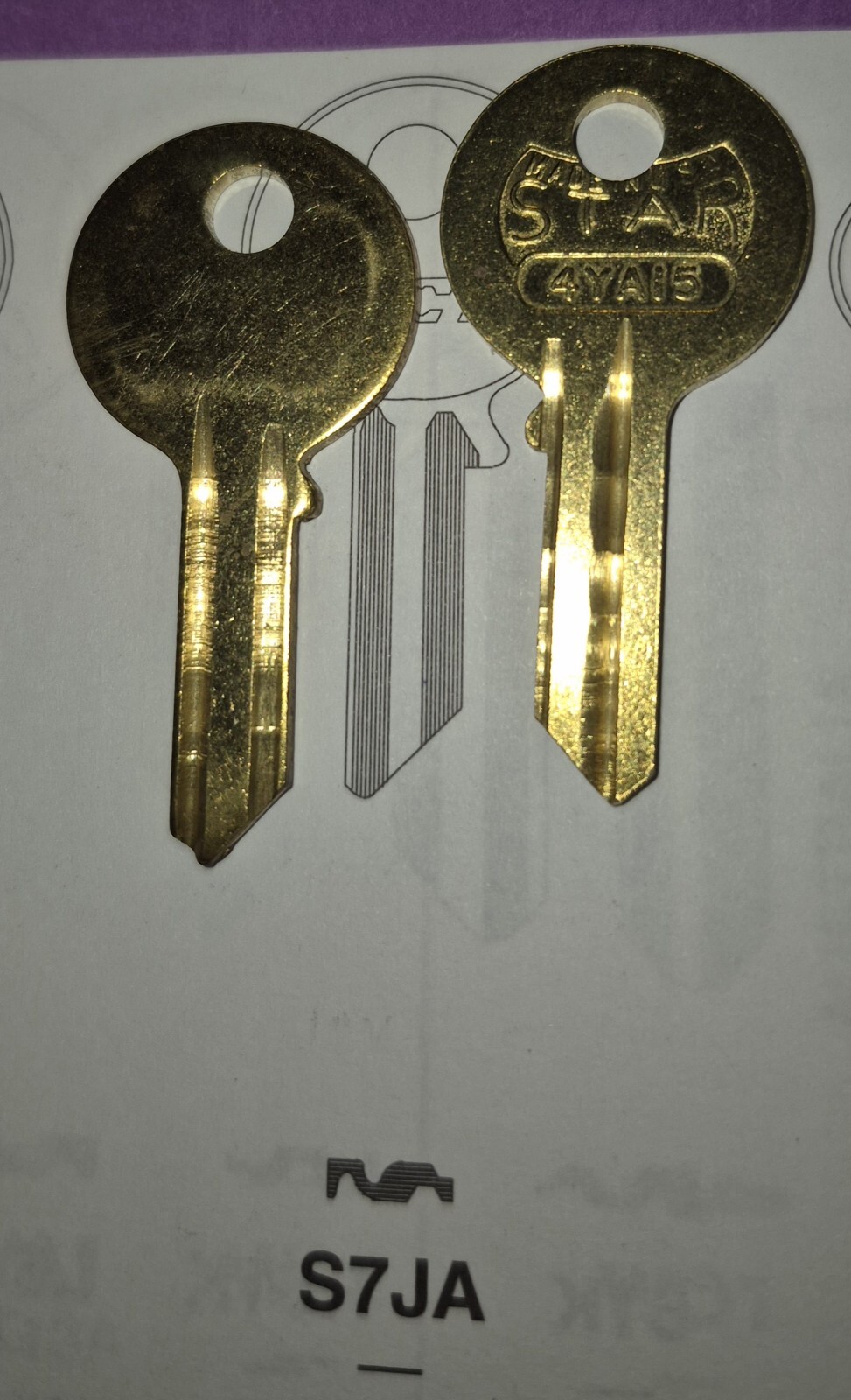 Yale International, S7JA, 4YA15, 5JA, RN10JA, Vintage (1) Key Blank.