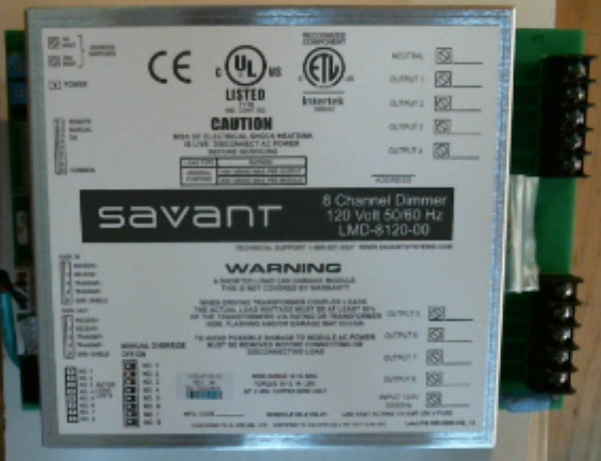 LiteTouch/ Savant LMD-8120-00 8 Channel Dimmer, 120V p253