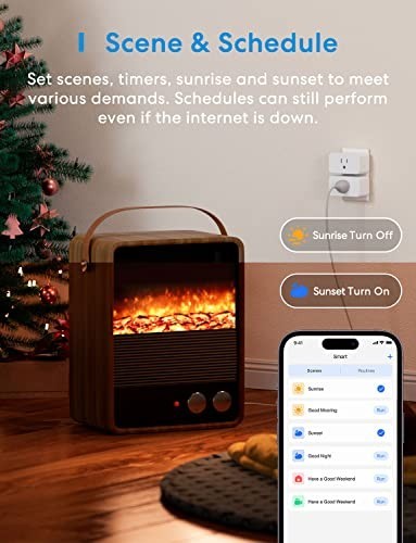 Smart Plug Mini, 15A & Reliable Wi-Fi, Support Apple Homekit, Siri, Alexa, Echo,