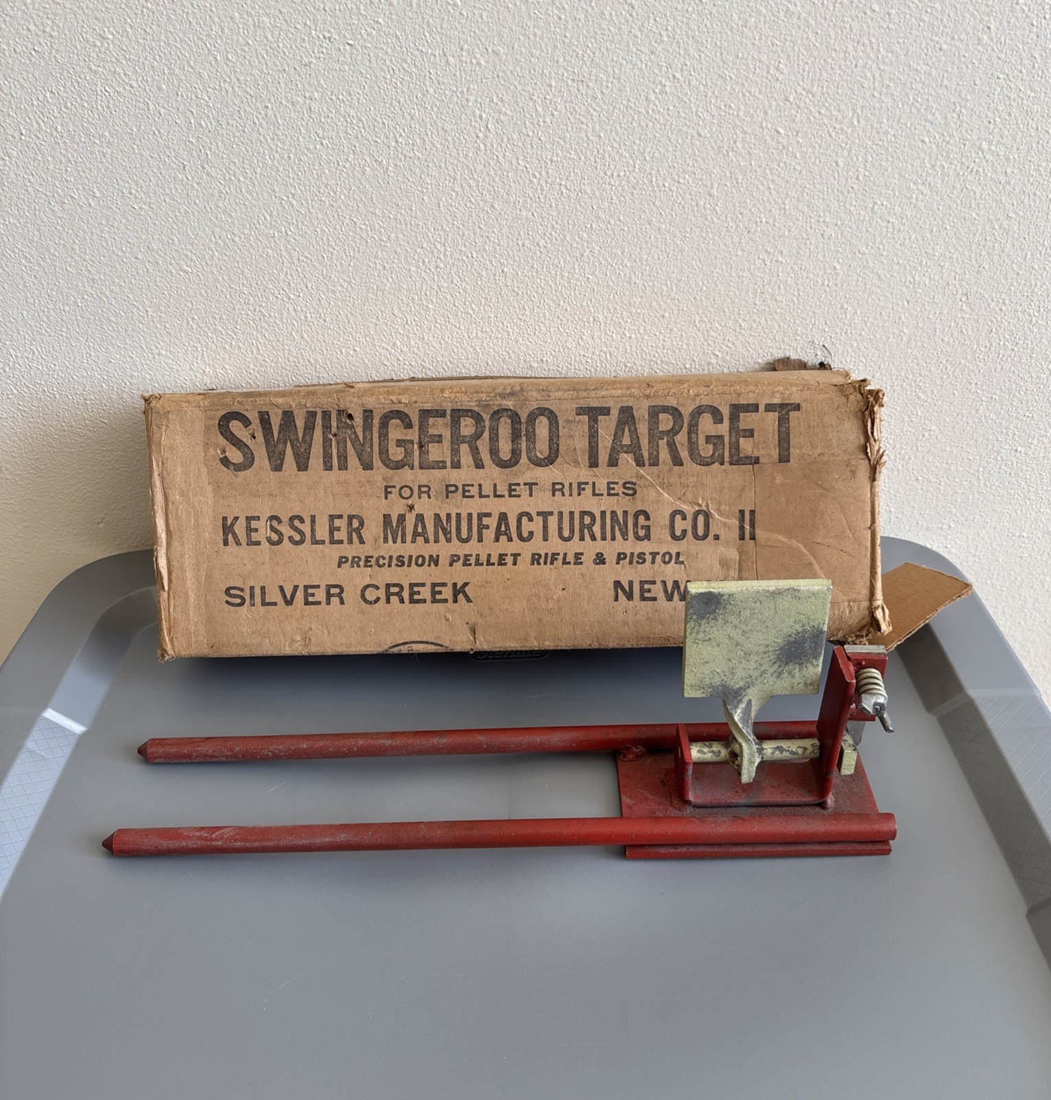 Vintage SWINGAROO STEEL TARGET For Pellet Rifles KESSLER Silver Creek New York