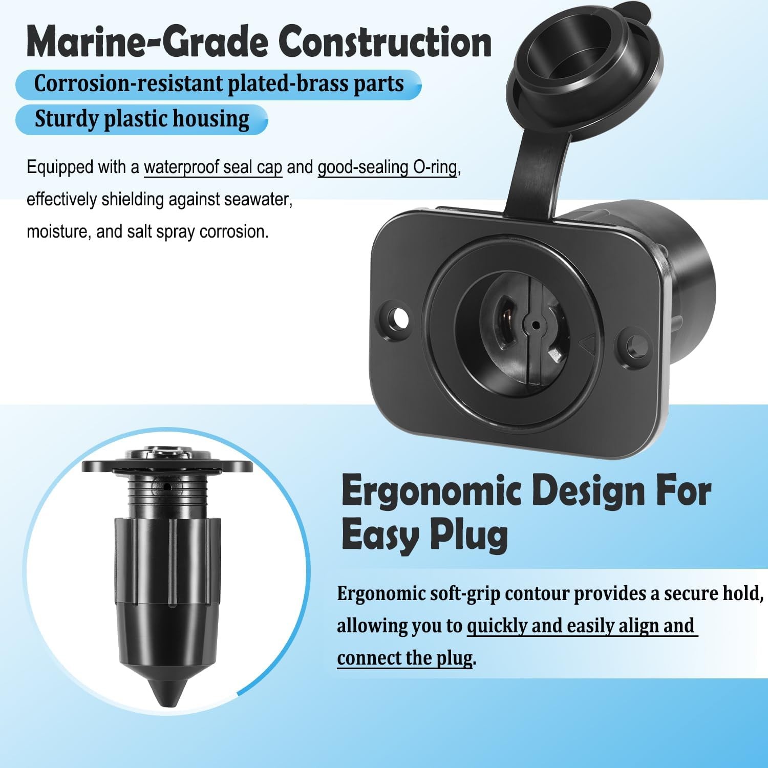 2126 Electric Socket 12V Downrigger Receptacle with Cap for Scotty Depthpower