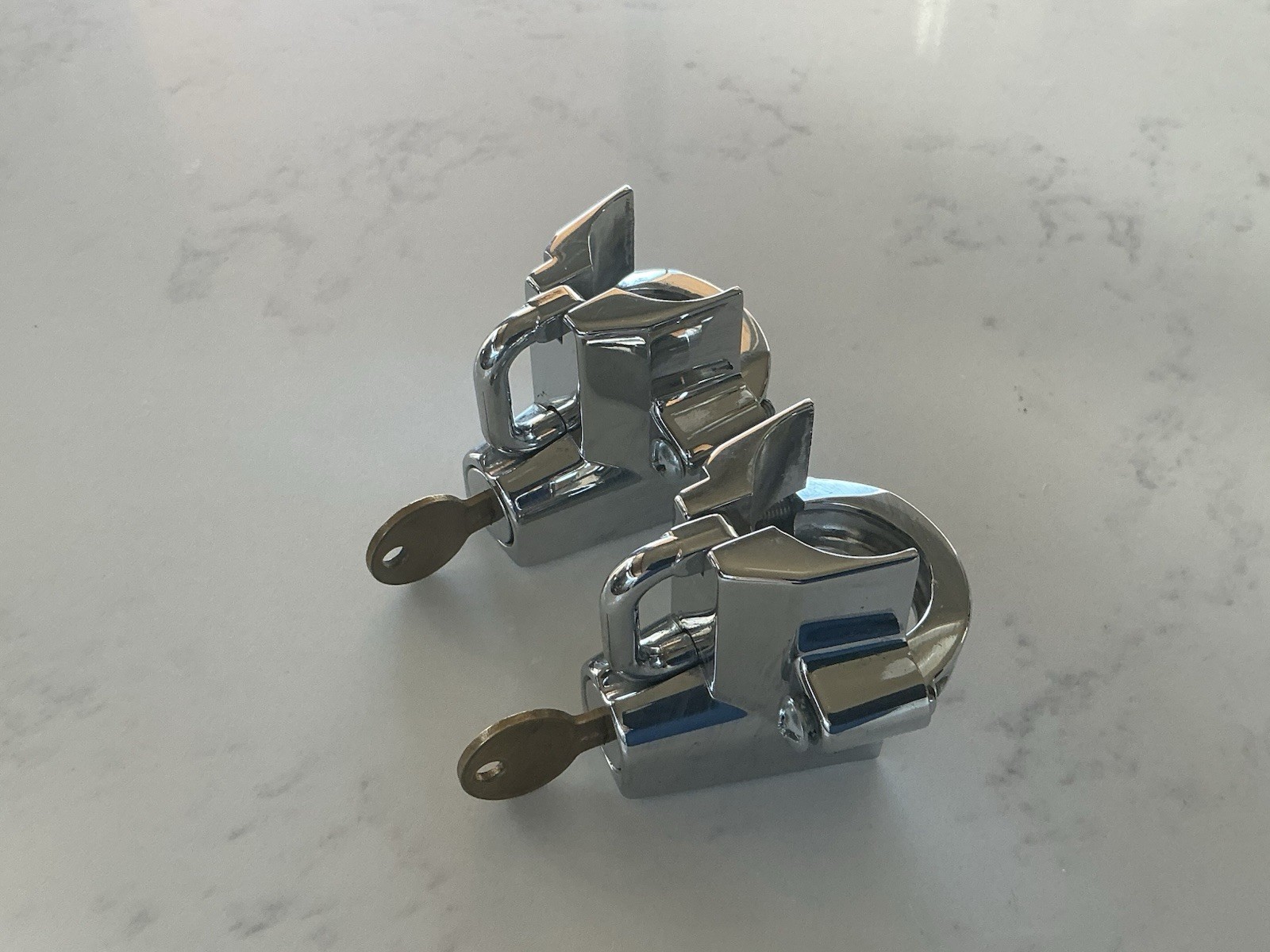 Bikers Choice Chrome Universal Helmet Locks, a pair - V#74937S2