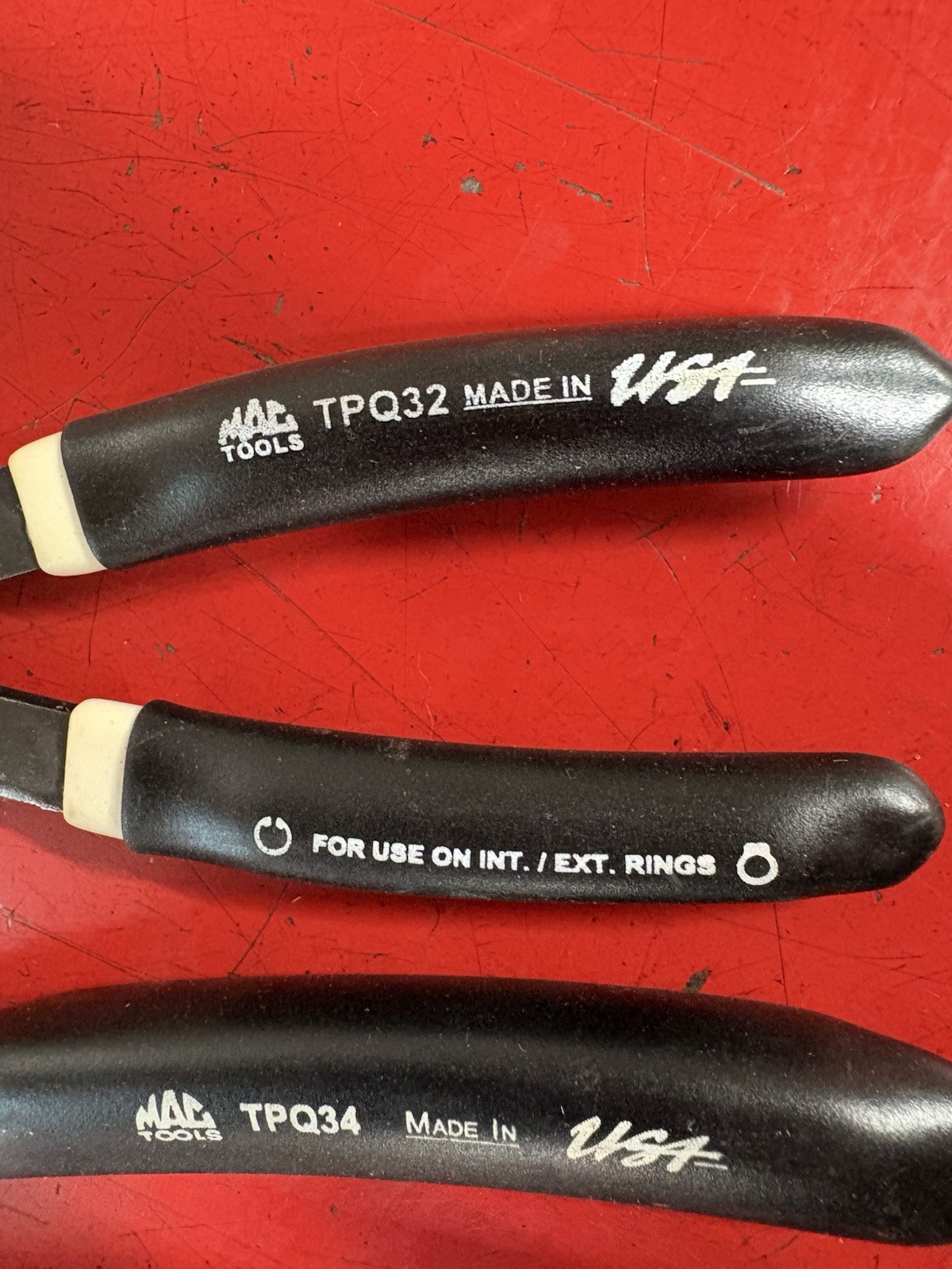 Mac Tools 2-pc Straight Retaining Ring Pliers USA TPQ34, TPQ32